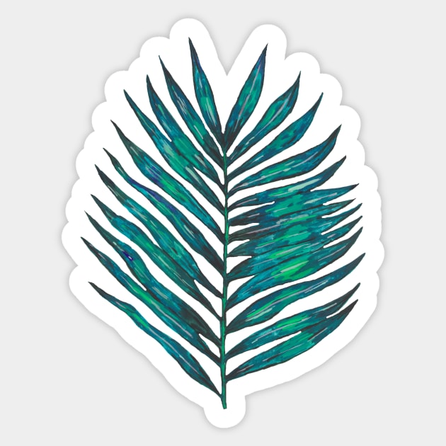Tropical leaf motif Sticker by deadblackpony